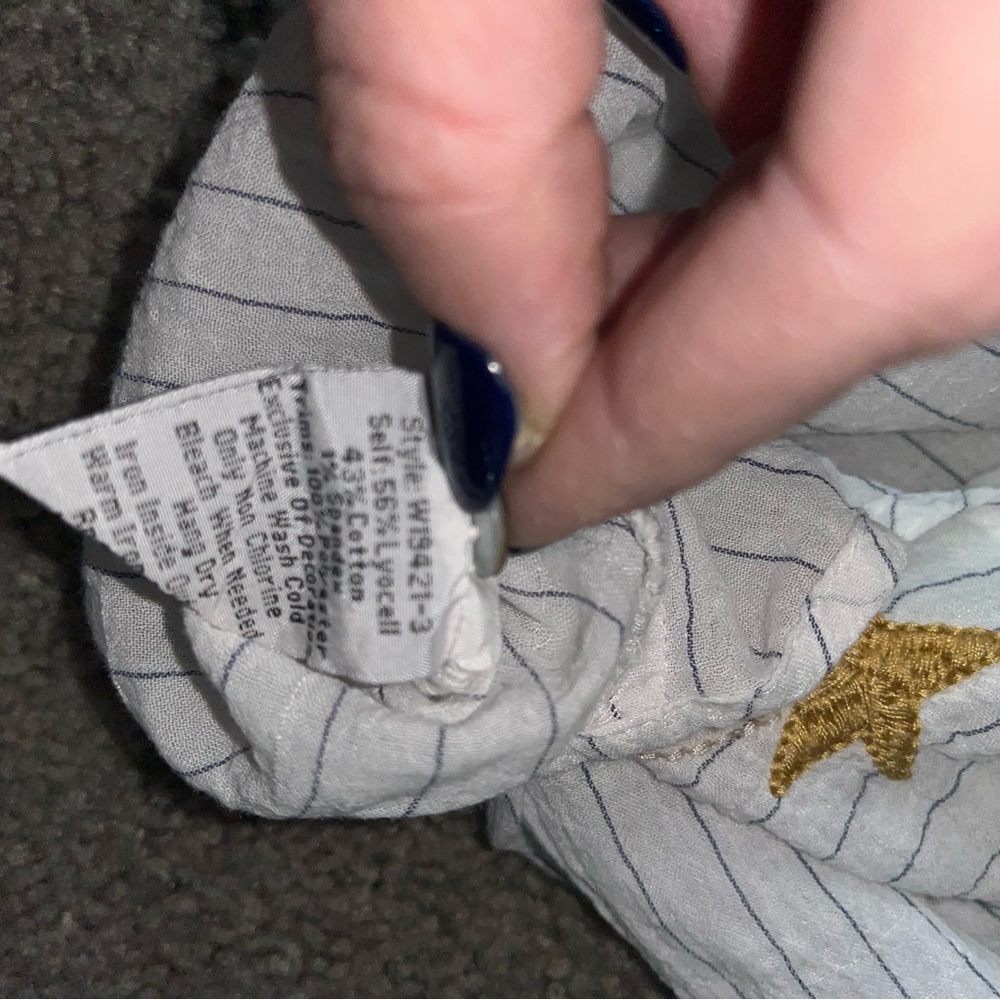 Johnny Was White Button Down Shirt with Multicolor Embroidery - Picture 8 of 8